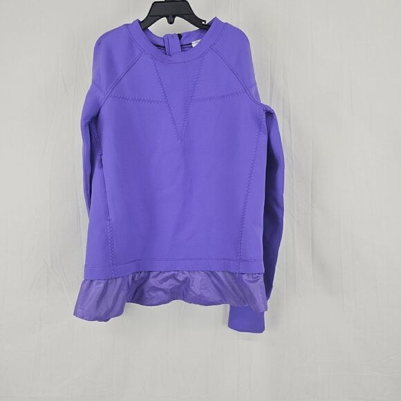 IVIVVA by Lululemon Girls 10 Star Gazer Purple Power Pullover Peplum Top Jacket - Picture 2 of 8